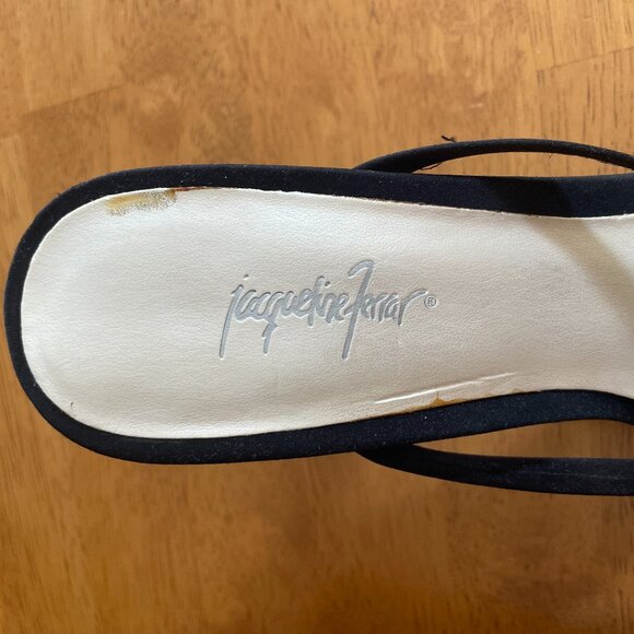 Size 6.5 Jacqueline Ferrar black strappy elegant 3" high heeled sandals - Picture 8 of 11